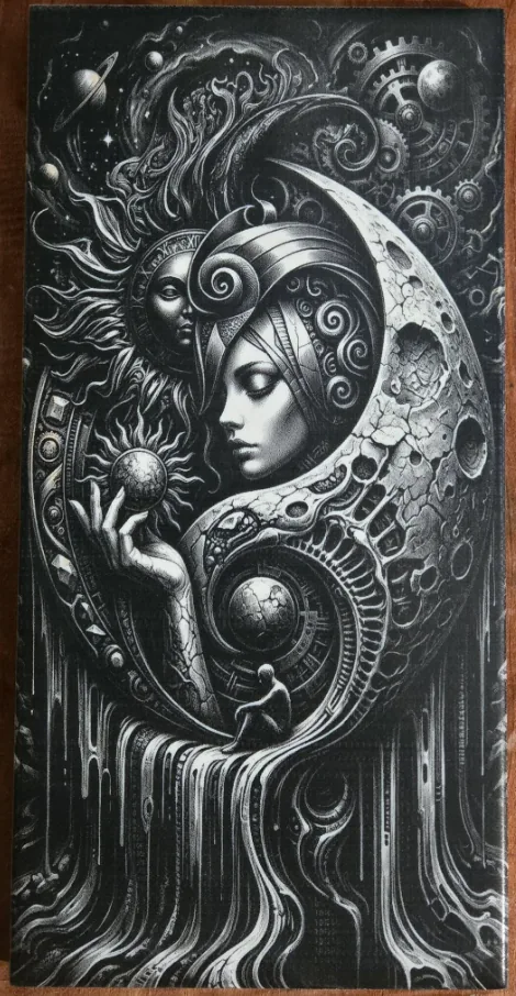 Laser engraving by Scott Harvey, made with DithX